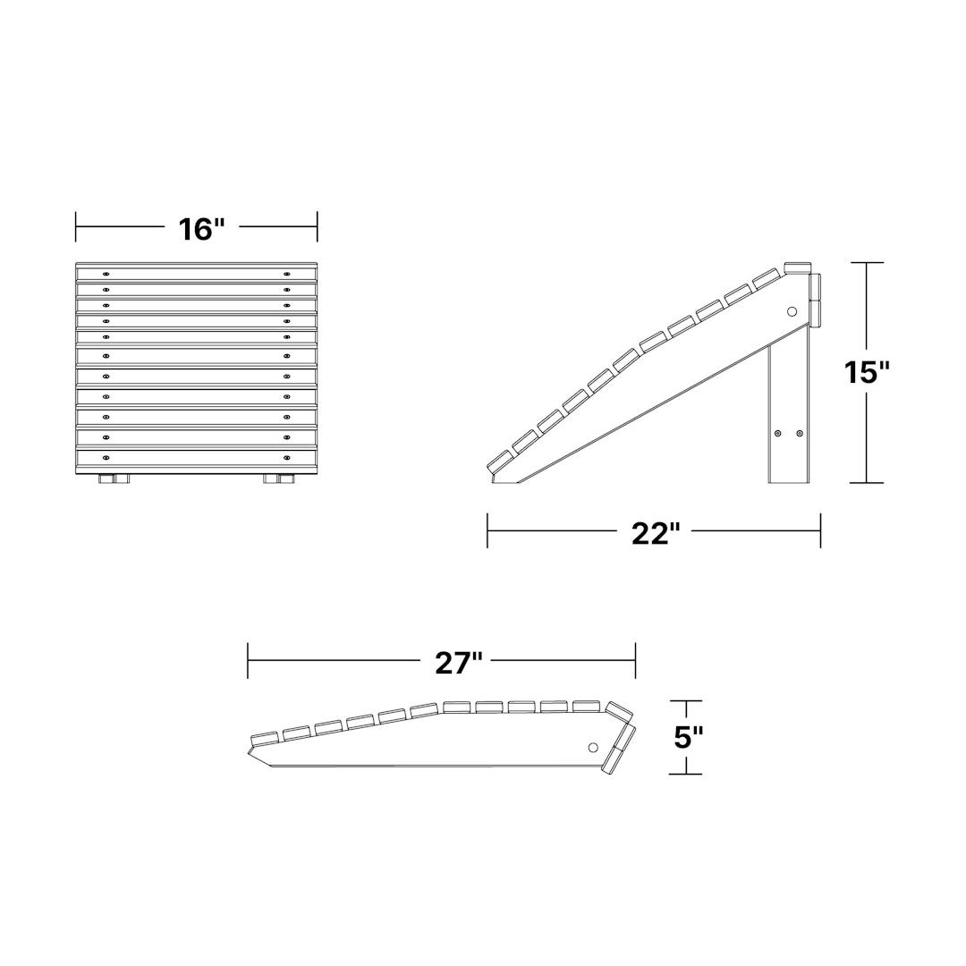 Heritage Folding Footstool dimensions diagram
