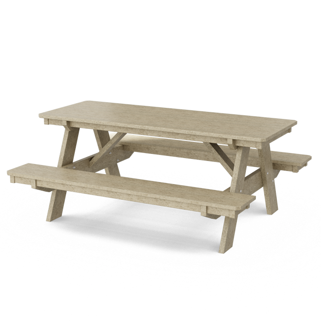 Heritage Picnic Table with Attached Benches