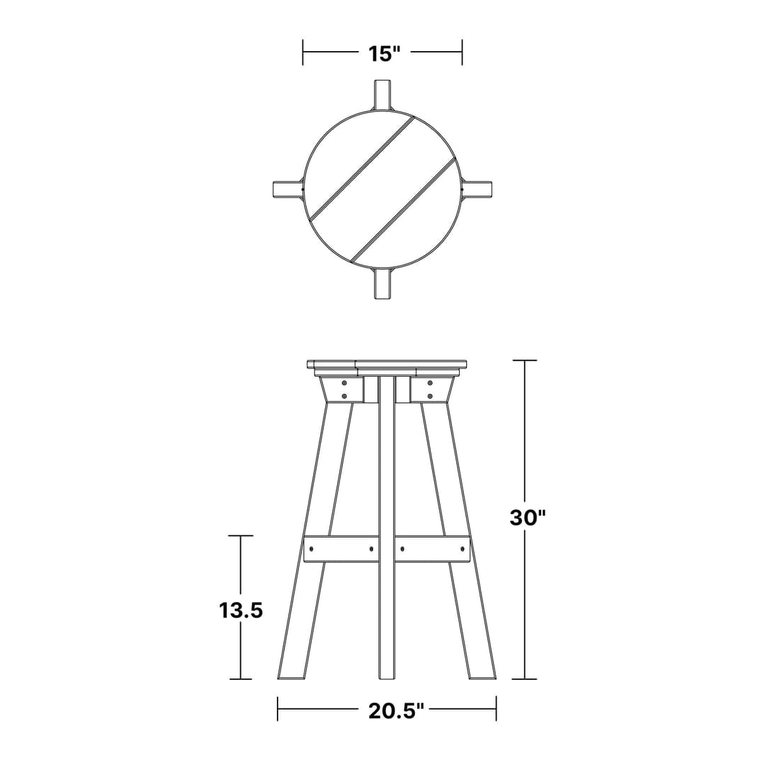 Heritage Barstool dimensions diagram