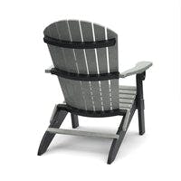back view of Heritage Folding Adirondack (LCC-107) in light gray and black