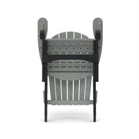 folded upright view of Heritage Folding Adirondack (LCC-107) in light gray and black