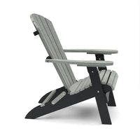 side view of Heritage Folding Adirondack (LCC-107) in light gray and black