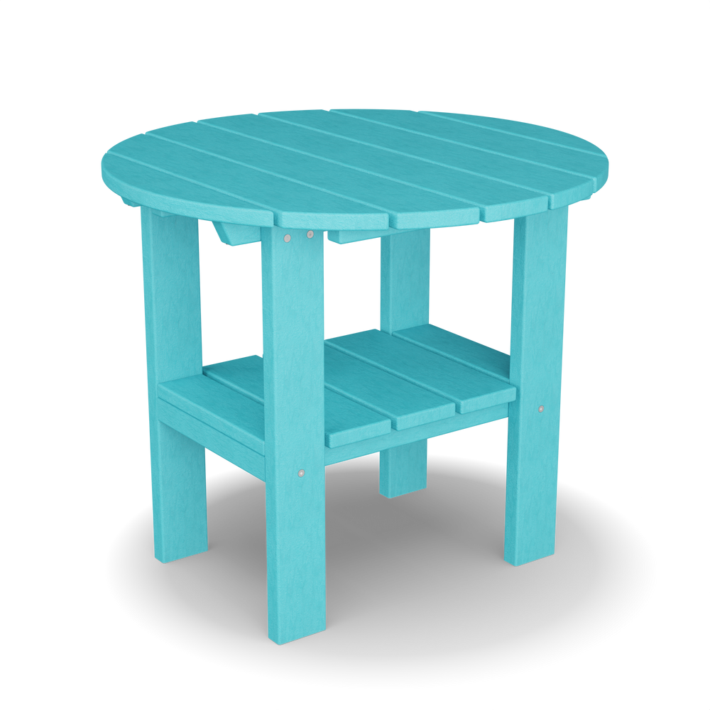 classic round side table aruba blue